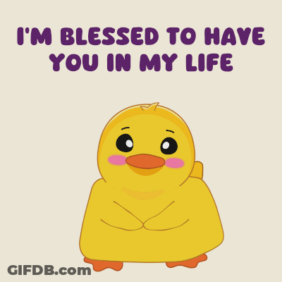 A Picture Of A Duck With The Words I 'M Blessed To Have You In My Life GIF