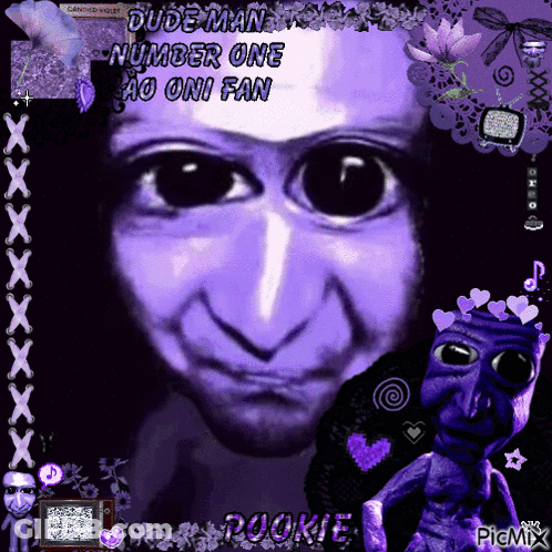 A Picture Of A Face With The Words Dudeman Number One Ao Oni Fan GIF
