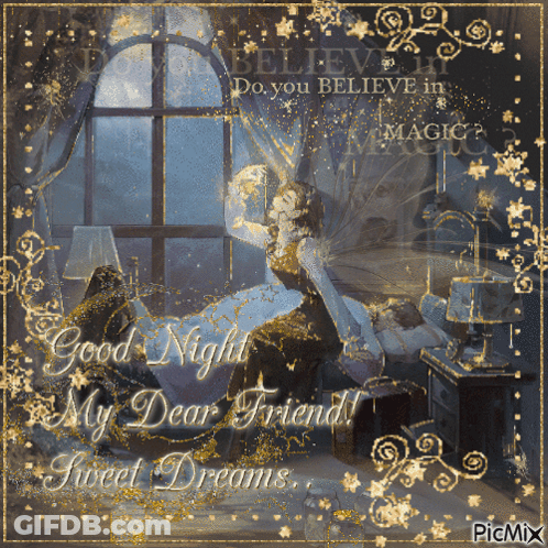 A Picture Of A Fairy Wishing A Good Night To A Friend GIF