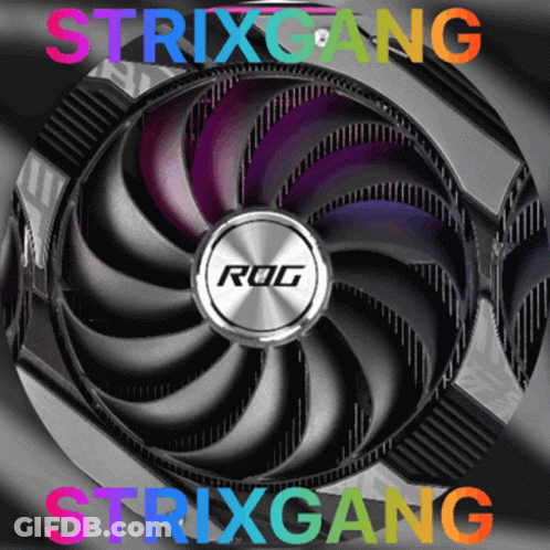 A Picture Of A Fan That Says ' Strixgang ' On The Bottom GIF