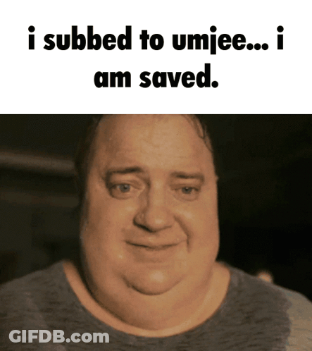 A Picture Of A Fat Man With The Words I Subbed To Umjee I Am Saved GIF