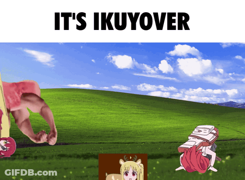 A Picture Of A Field With The Words " It 'S Ikuyover " On The Top GIF