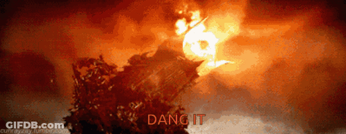 A Picture Of A Fire With The Words " Dang It " Under It GIF