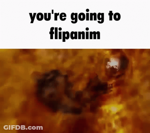 A Picture Of A Fire With The Words `` You 'Re Going To Flipanim '' Below It . GIF