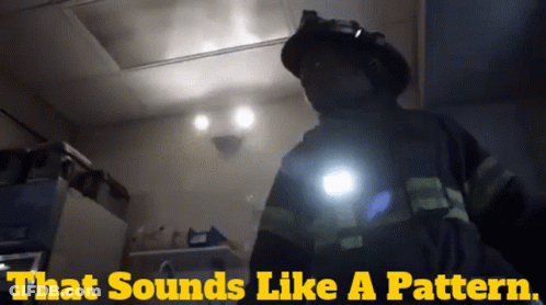 A Picture Of A Fireman With The Words That Sounds Like A Pattern On The Bottom GIF