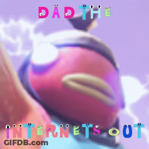 A Picture Of A Fish With The Words Dad The Internets Out On It GIF