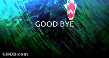 A Picture Of A Fish With The Words " Good Bye " Below It GIF
