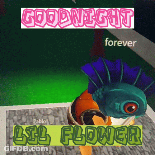 A Picture Of A Fish With The Words Goodnight Forever On Top GIF