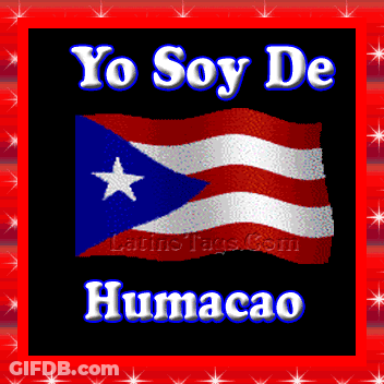 A Picture Of A Flag With The Words Yo Soy De Humacao On It GIF