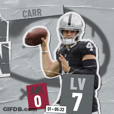 A Picture Of A Football Player With The Name Carr On It GIF