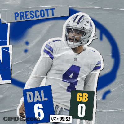 A Picture Of A Football Player With The Name Prescott GIF