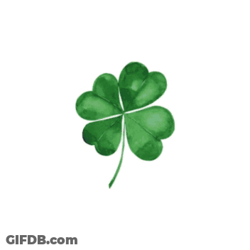 A Picture Of A Four Leaf Clover With The Words Good Luck From Heartless GIF