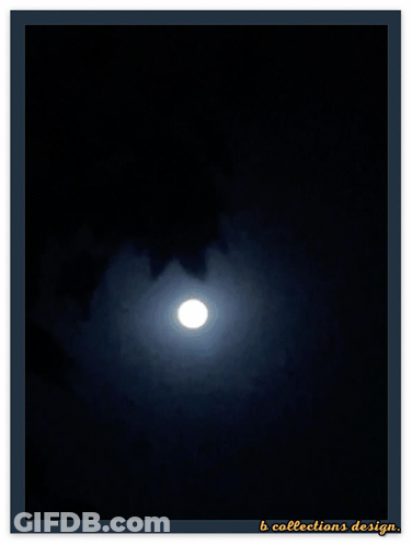 A Picture Of A Full Moon With The Words B Collections Design GIF