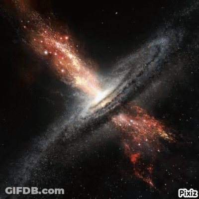A Picture Of A Galaxy With Pixiz Written On The Bottom Right GIF