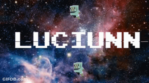 A Picture Of A Galaxy With The Name Luciann On It GIF
