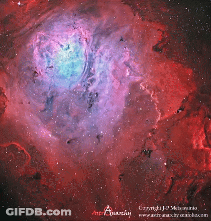 A Picture Of A Galaxy With The Words Astro Anarchy At The Top GIF