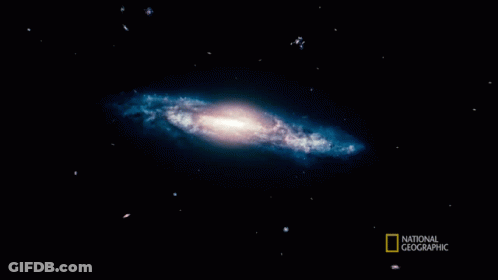 A Picture Of A Galaxy With The Words National Geographic At The Bottom GIF