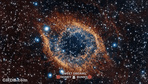 Galaxy With Sweet Dreams Honey Bunny Text GIF