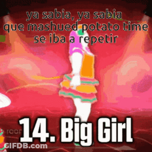 A Picture Of A Girl Dancing With The Words 14. Big Girl GIF