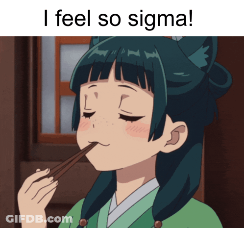 Girl Eating With Chopsticks I Feel So Sigma GIF