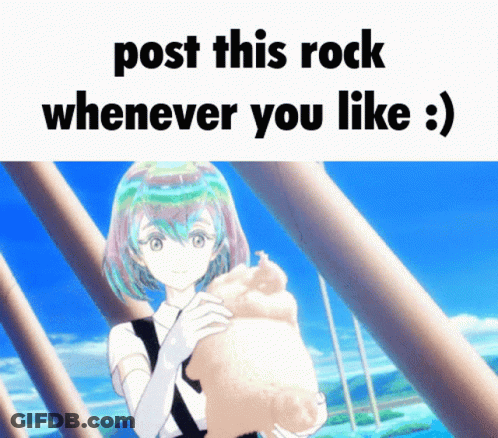A Picture Of A Girl Holding A Cat With The Words Post This Rock Whenever You Like GIF