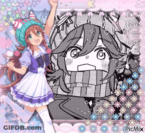 A Picture Of A Girl In A Dress And A Picture Of A Girl With A Scarf Around Her Neck GIF