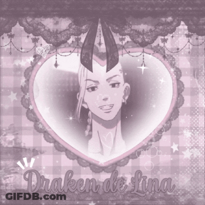 A Picture Of A Girl In A Heart With The Name Draken De Lina GIF