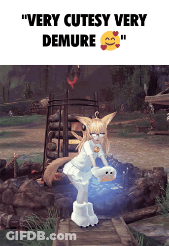 A Picture Of A Girl In A Video Game With The Caption " Very Cutsy Very Demure " GIF