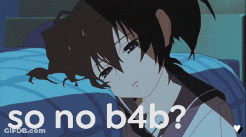 A Picture Of A Girl Laying In Bed With The Words So No B4b GIF