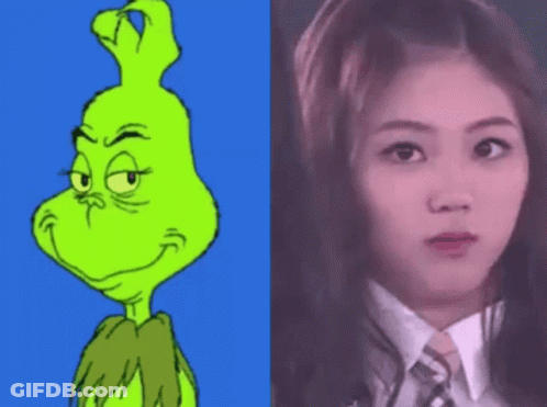 A Picture Of A Girl Next To A Picture Of A Cartoon Character . GIF