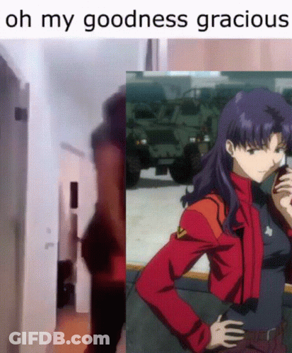 A Picture Of A Girl Next To A Picture Of A Military Vehicle That Says Oh My Goodness Gracious GIF