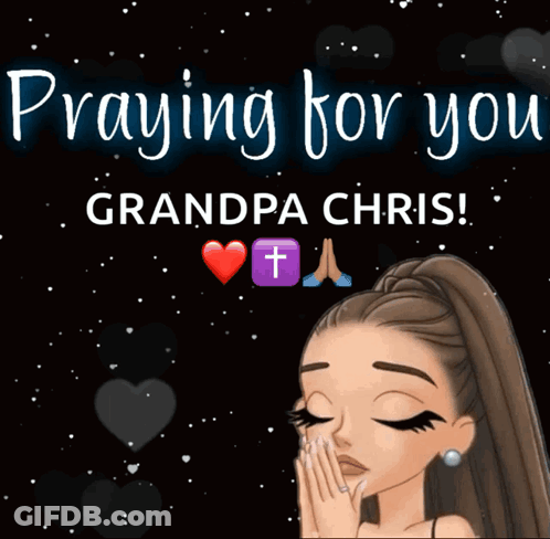 A Picture Of A Girl Praying For Her Grandpa Chris GIF