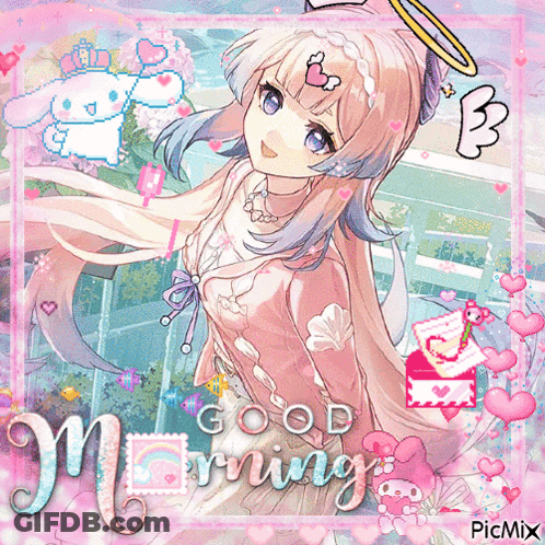 A Picture Of A Girl Says Good Morning GIF