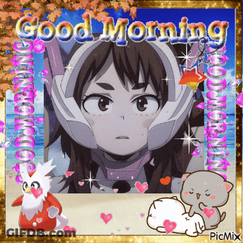 A Picture Of A Girl Says Good Morning GIF