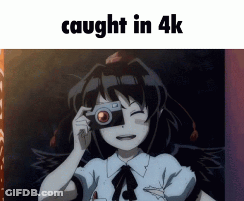 A Picture Of A Girl Taking A Picture With The Words Caught In 4K GIF