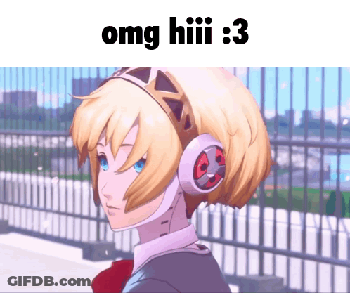 A Picture Of A Girl Wearing Headphones With The Words Omg Hiii : 3 GIF