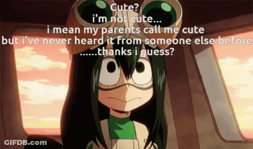A Picture Of A Girl With A Caption That Says " Cute " GIF