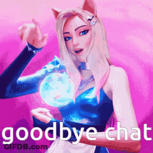 A Picture Of A Girl With A Cat Ear And The Words Goodbye Chat GIF