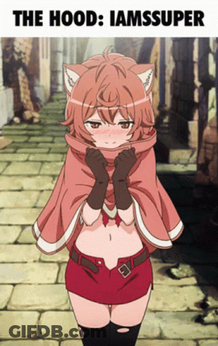 A Picture Of A Girl With A Cat Ear And The Words The Hood Iamssuper GIF