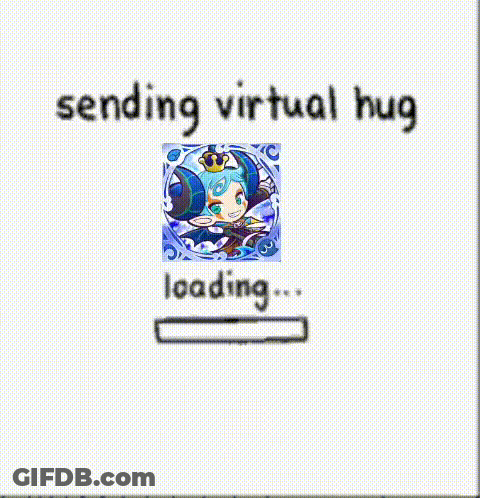 A Picture Of A Girl With A Crown And The Words Sending Virtual Hug Loading Hug Sent GIF