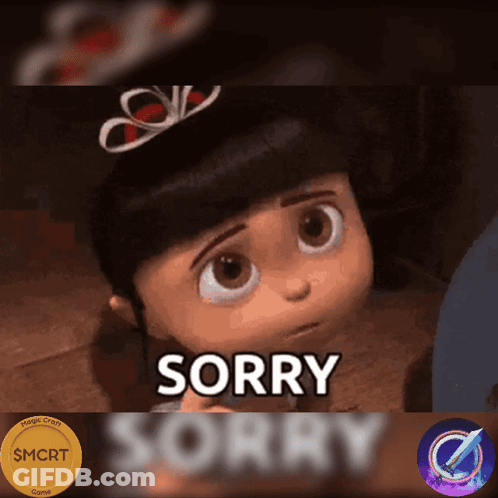 A Picture Of A Girl With A Crown On Her Head And The Words Sorry GIF