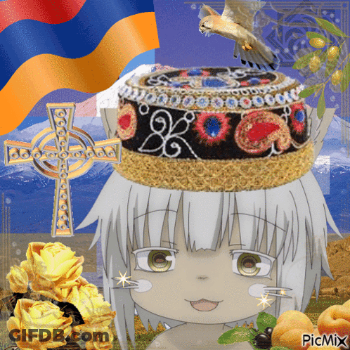A Picture Of A Girl With A Crown On Her Head Has The Word Picmix At The Bottom GIF