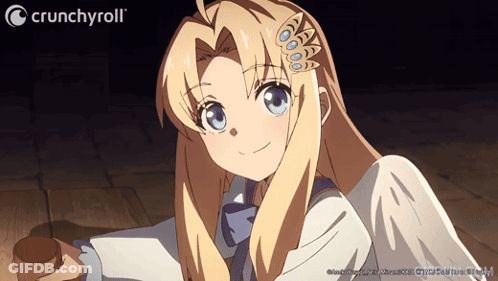 A Picture Of A Girl With A Crunchyroll Logo In The Corner GIF