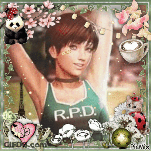 A Picture Of A Girl With A R.p.d. Shirt GIF