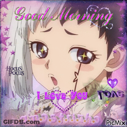 A Picture Of A Girl With A Scar On Her Face And The Words `` Good Morning '' Written On It . GIF
