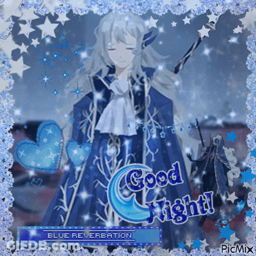 Girl With Sword Saying Good Night GIF