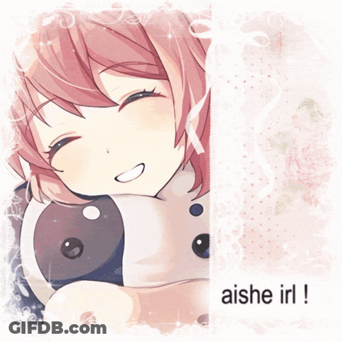 A Picture Of A Girl With Blue Eyes And The Words Aishe Irl On The Bottom GIF