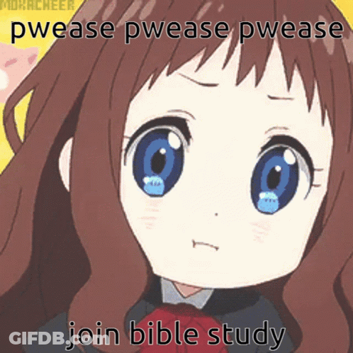 A Picture Of A Girl With Blue Eyes And The Words Join Bible Study GIF