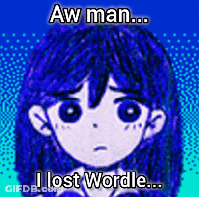 Girl With Blue Hair Saying Lost Wordle GIF