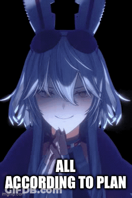 Girl With Bunny Ears And All According To Plan Caption GIF
